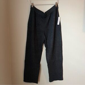 Chicos Weekends Pullon Graphite Heather Gray Sweater Pant Size L New with Tags